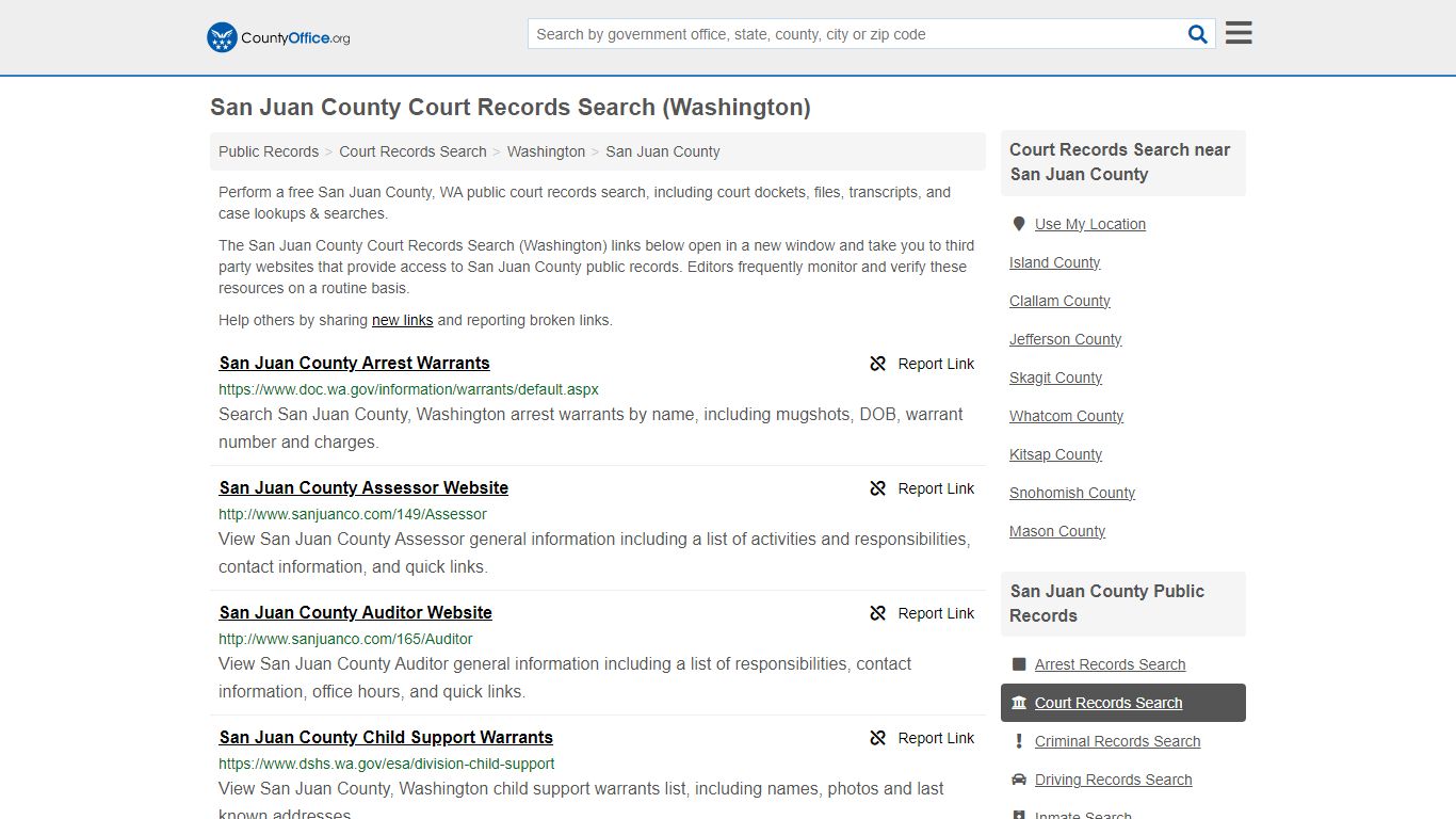 San Juan County Court Records Search (Washington) - County Office