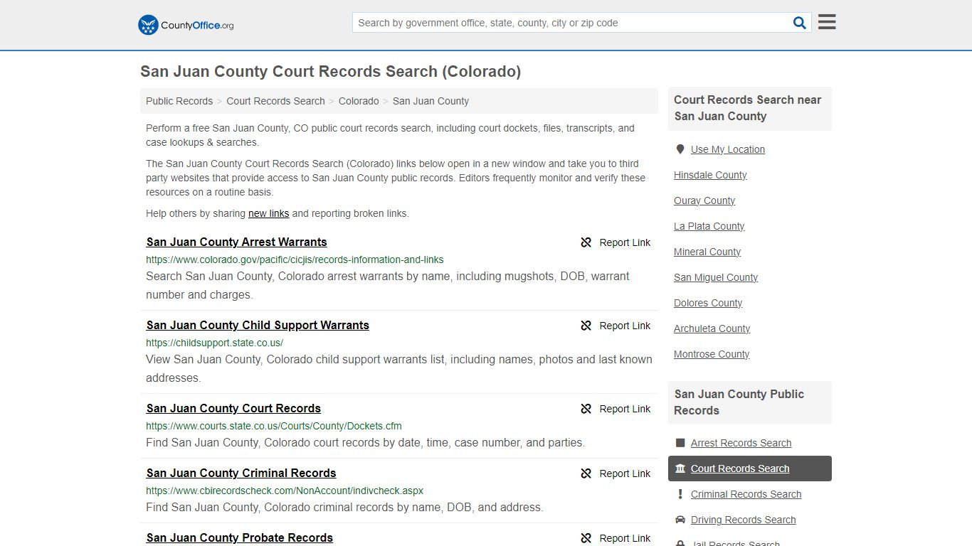 San Juan County Court Records Search (Colorado)